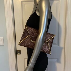 Brown Geometric Envelope Clutch